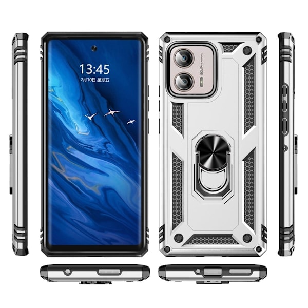 Bofink Combat Motorola Edge Plus (2023) Suojakotelo - Hopea Silver grey