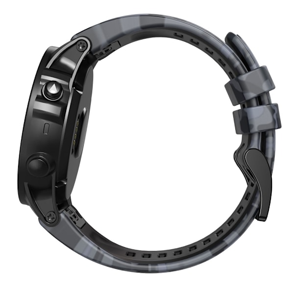 26 mm silikoneurrem med camouflagemønster til Garmin-ur - Camouflage Grå Silver grey