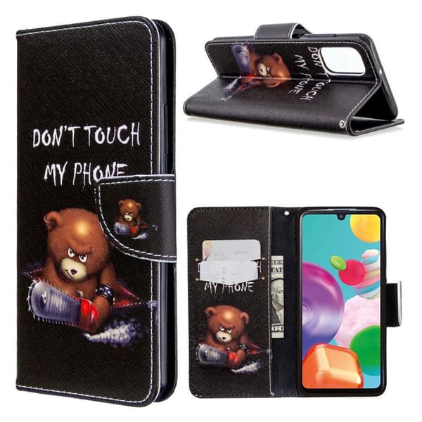 Wonderland Samsung Galaxy A41 veske - Bamse og dens advarsel Multicolor