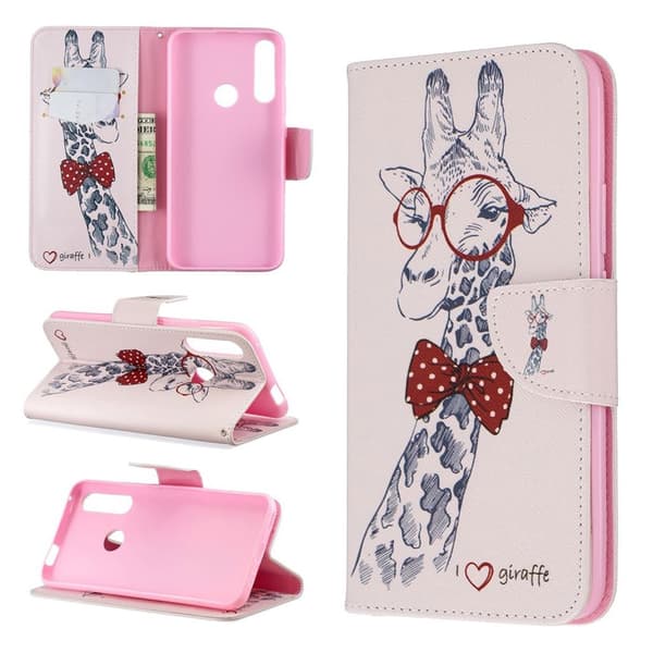 Wonderland Huawei P Smart Z etui  - Giraf med Briller Multicolor