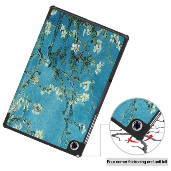 Lenovo Tab M10 FHD Plus tri-fold pattern leather case - Tree wit Multicolor