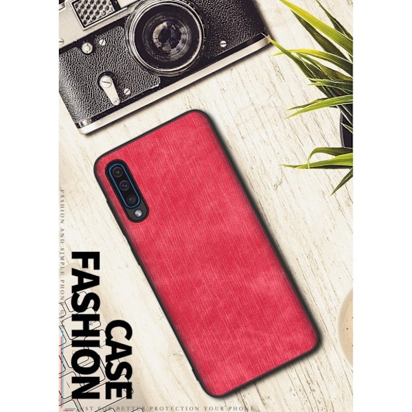 Jeans Samsung Galaxy A50 flip case - Punainen Red