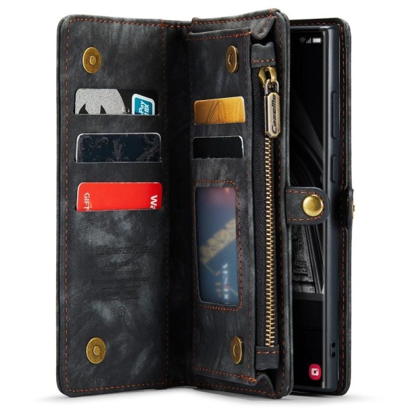 CaseMe Samsung Galaxy S23 Ultra Zipper Lompakko - Musta Black