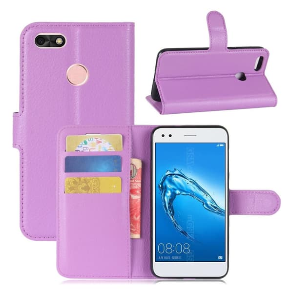 Huawei P9 Lite Mini Etui laget av kunstlær og silikon - Lilla Purple