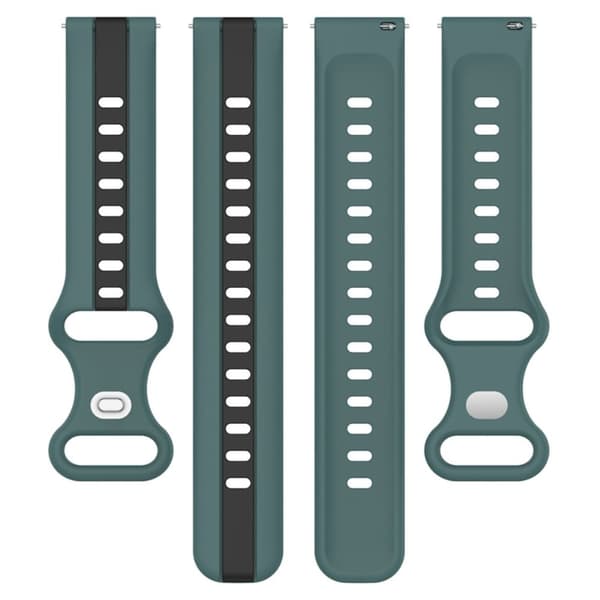 20 mm universalarmband i tvåfärgad silikon - Olivgrön / Svart Grön