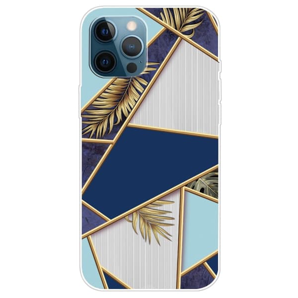 Marmordesign iPhone 14 Pro deksel - Fragment Av Farge Og Vinranke Multicolor