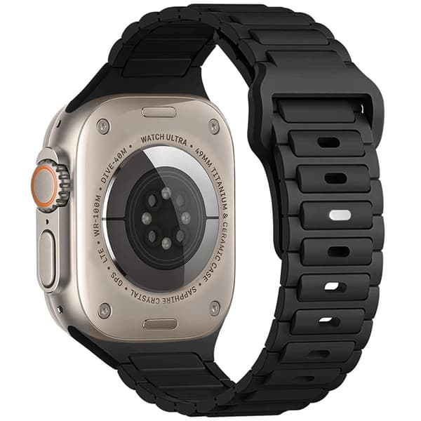 Apple Watch Series 41mm - 40mm - 38mm Silikone Urbånd - Sort Black