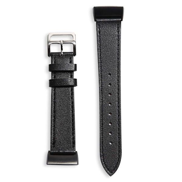 Fitbit Charge 5 aito nahkakellon hihna - Musta Black