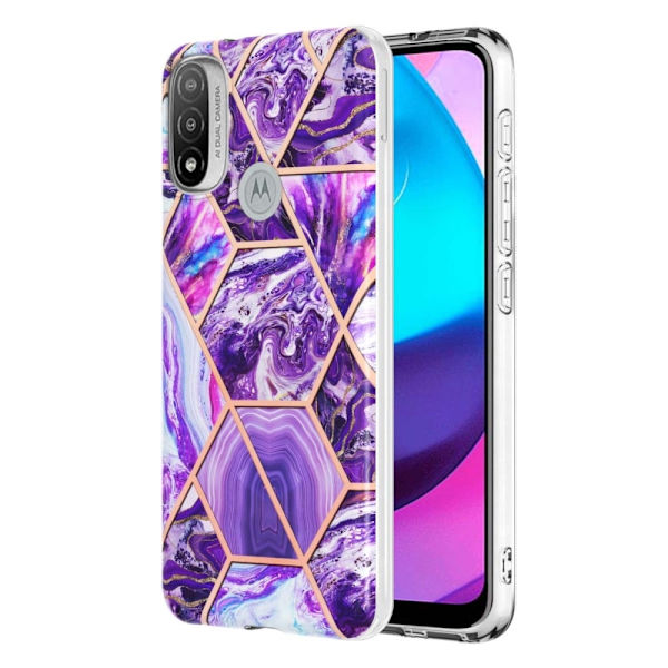 Marble Motorola Moto E30 / E20 / E40 Etui - Mørkelilla Purple
