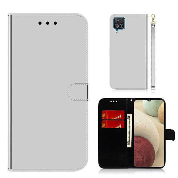 Mirror Samsung Galaxy A12 5G Flippetui - Sølv Silver grey