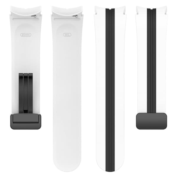 Samsung Galaxy Watch 5 / 4 / 3 dobbeltfarvet silikone urrem sort spænde - Hvid / Sort White