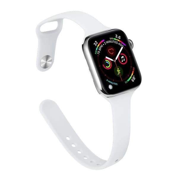 Apple Watch 41 mm / 40 mm / 38 mm smalt klockarmband i silikon - Vit Vit