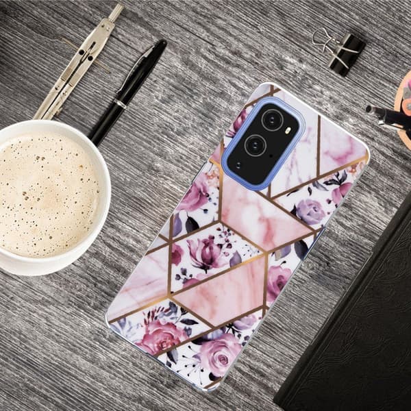 marmor OnePlus 9 Pro etui - Elegant roser Tile Pink