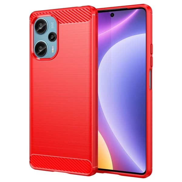 Carbon Flex Etui Xiaomi Poco F5 / Redmi Note 12 Turbo - Rød Red