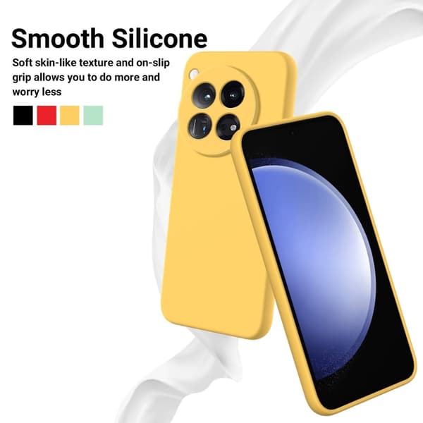 Matte Liquid OnePlus 12R / OnePlus Ace 3 silikone cover - Gul Yellow