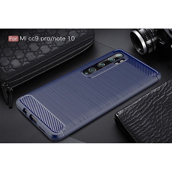 Carbon Flex cover - Xiaomi Mi CC9 Pro / Note 10 / 10 Pro - Mørkeblå Blue