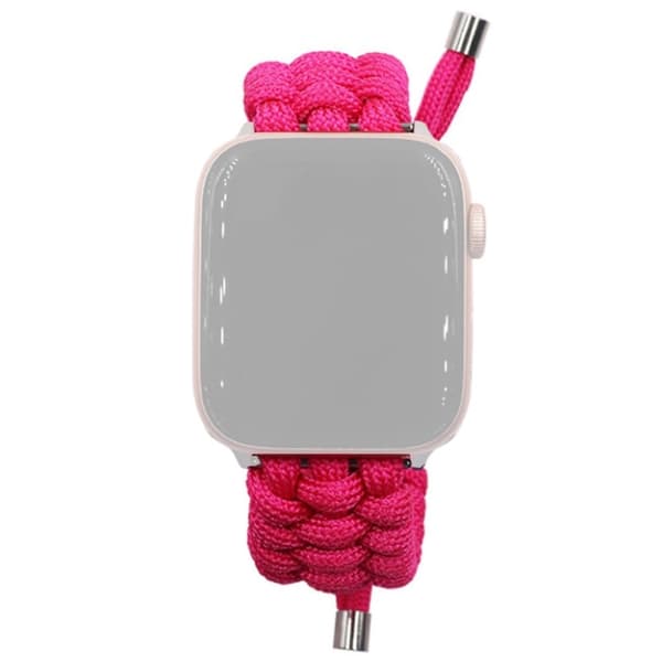 Apple Watch (45mm) punottu nylonkellohihna - Pinkki Pink