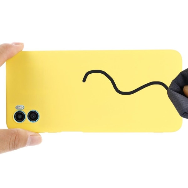 Matte liquid silicone cover for Motorola Moto E22s - Yellow Yellow