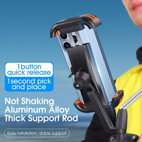 Telefonholder til cykel/motorcykel - Montering Af Bakspejl / Sort Black