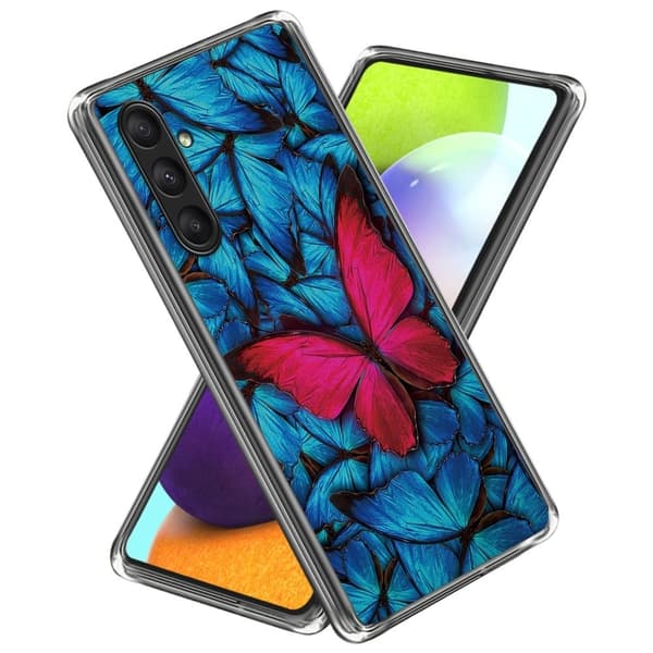 Deco Samsung Galaxy A25 deksel - Rød Sommerfugl Blue