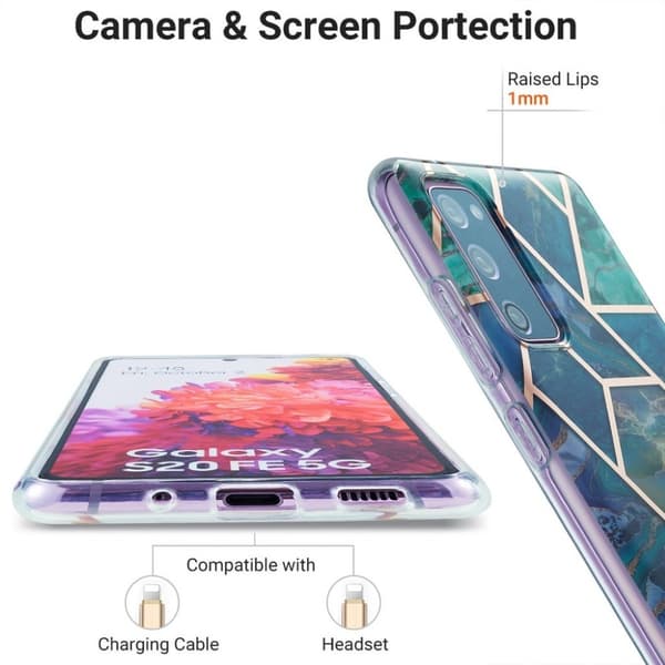 Marmormotiv Samsung Galaxy S20 FE 5G / Samsung Galaxy S20 FE skal - Blå Blå