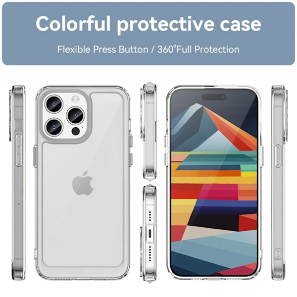 iPhone 15 Pro Max älykäs akryylikansi - Läpinäkyvä Transparent