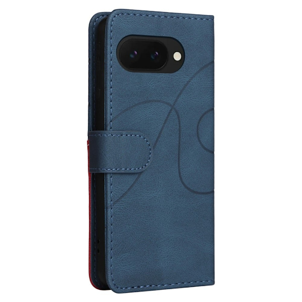 Teksturert læretui med stropp for Google Pixel 9a - Blå Blue
