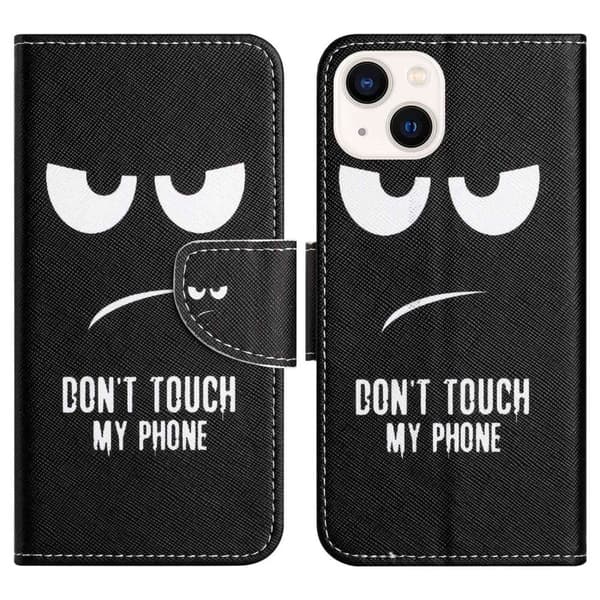 Wonderland iPhone 14 Plus flip etui - Rør Ikke Ved Min Telefon Black