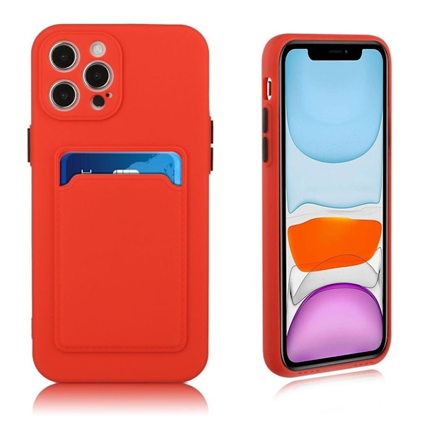 Card Holder Deksel til iPhone 12 Pro Max - Rød Red