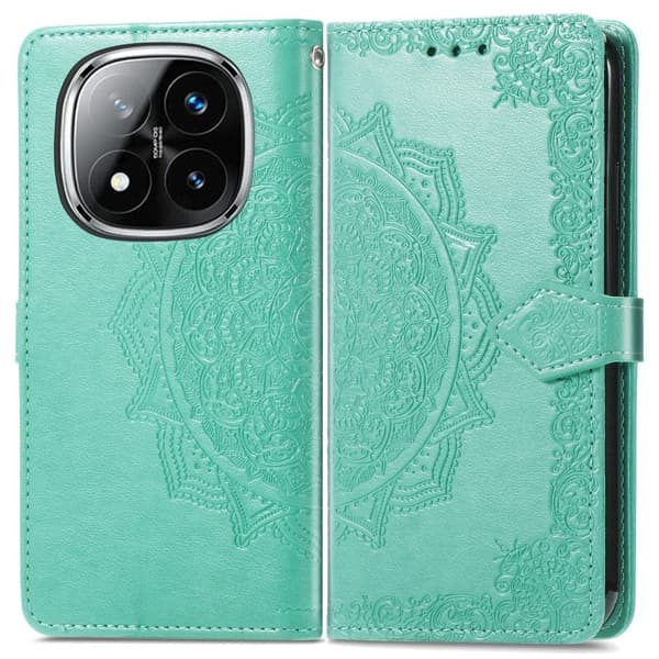 Mandala Xiaomi Redmi Note 14 Pro 5G nahkakotelo - Vihreä Green