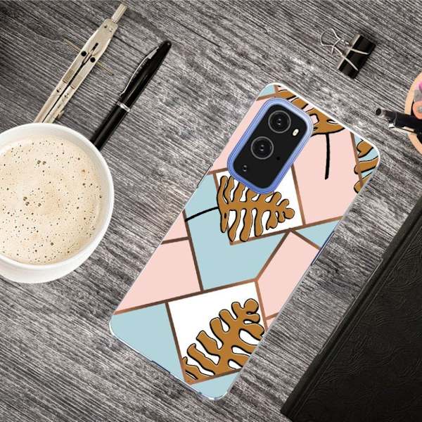 Marble design OnePlus 9 Pro cover - Tone Blade I Pink Og Blå Multicolor