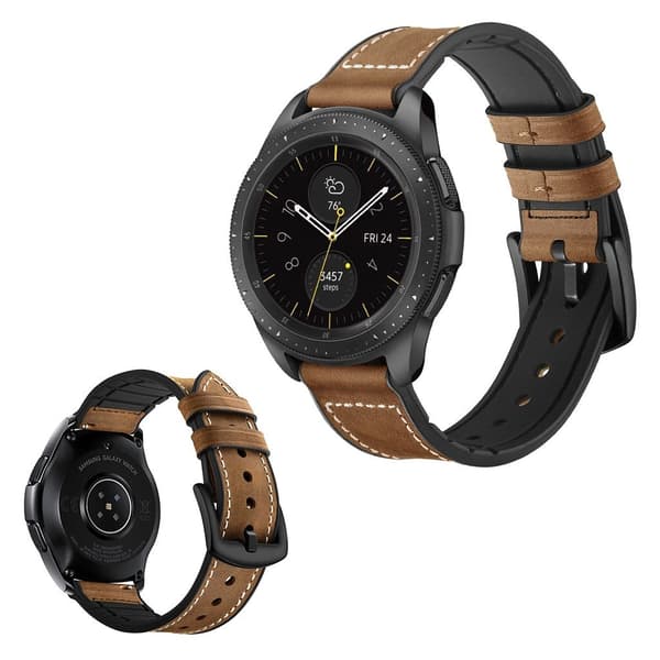 Samsung Galaxy Watch (42mm) læder Læder Urrem - Brun Brown
