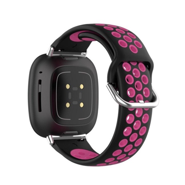 Fitbit Sense / Versa two-tone silicone watch band - Black / Rose Rosa