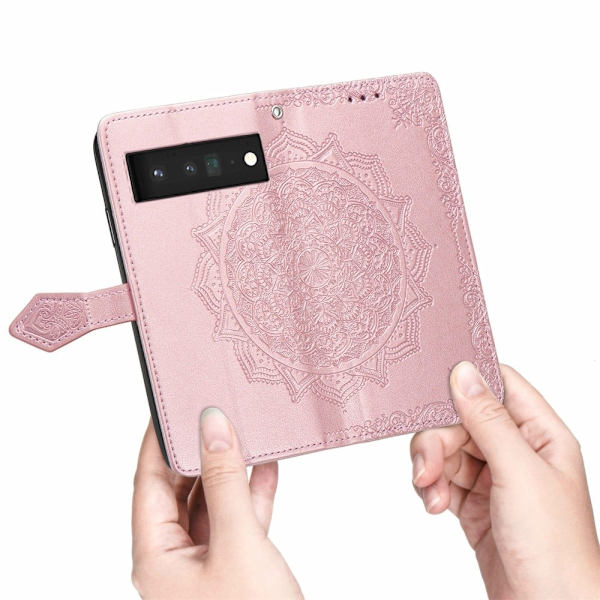 Mandala Google Pixel 6 Pro Läppäkotelo - Ruusukulta Pink
