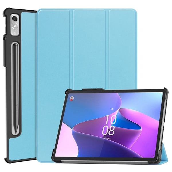 Tri-fold läderfodral för Lenovo Tab P11 Pro (2:a generationen) - Himmelsblå Blå
