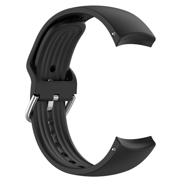 22 mm universal klockarmband i silikon med metallspänne - Svart Svart