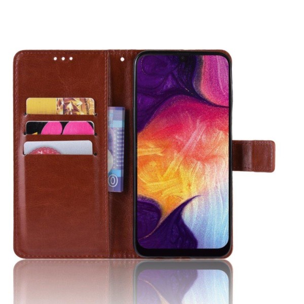 Crazy Horse Samsung Galaxy A50 læder etui - Brun Brown