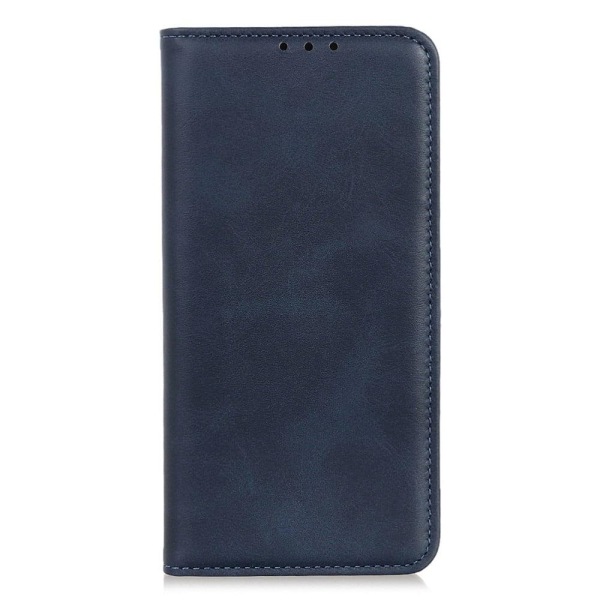Flip Etui med Pung i Ægte Læder til Samsung Galaxy A54 - Blå Blue
