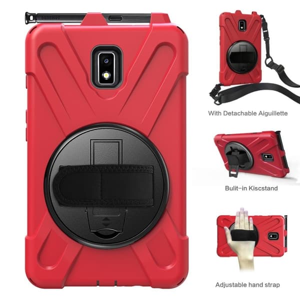 Samsung Galaxy Tab Active 2 X-Shape combo deksel  - Rød Red