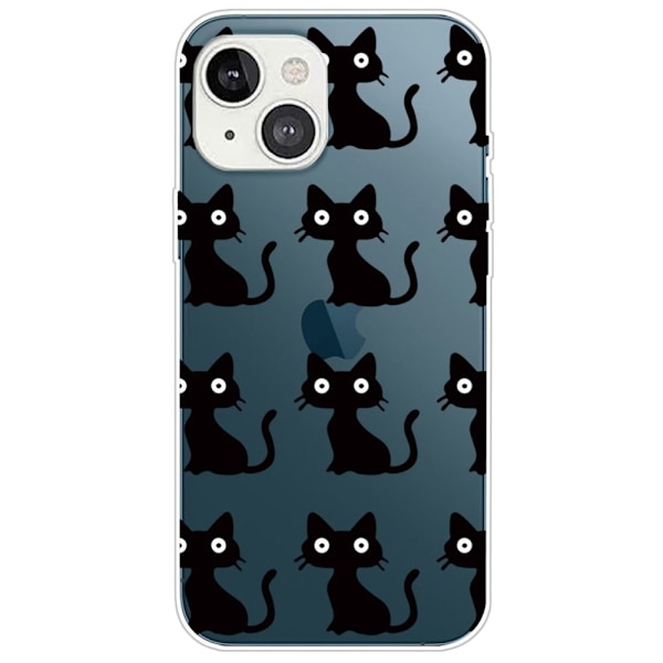 Deco iPhone 14 Plus skal - Katter Svart