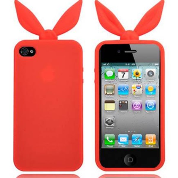 Funny Bunny (Punainen) iPhone 4/4S Silikonikuori Red