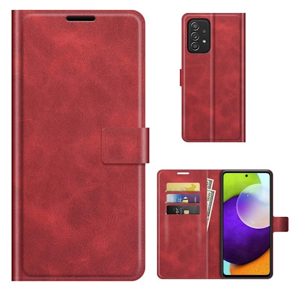 Lompakko Nahkakotelo For Samsung Galaxy A52s 5G / A52 5g / A52 - Punainen Red