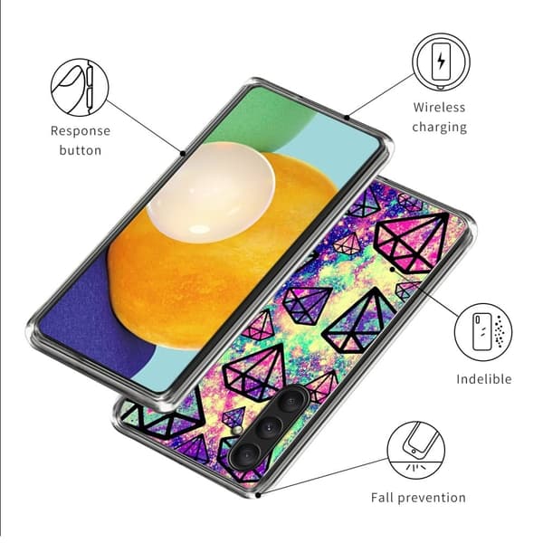 Deco Samsung Galaxy A25 kotelot - Timantit Purple