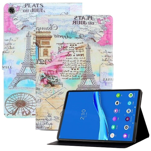 Samsung Galaxy Tab A8 10.5 (2021) viileä kuvio nahkakotelo - Kaikki Pariisista Multicolor