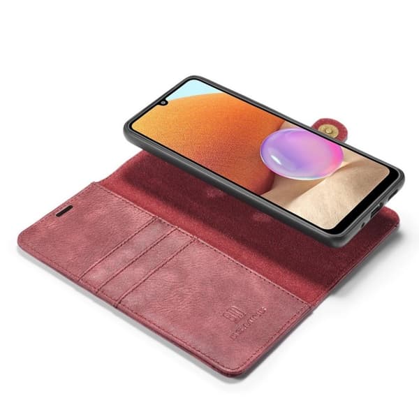 DG.MING Samsung Galaxy A32 2-in-1 lompakkokotelo - Punainen Red