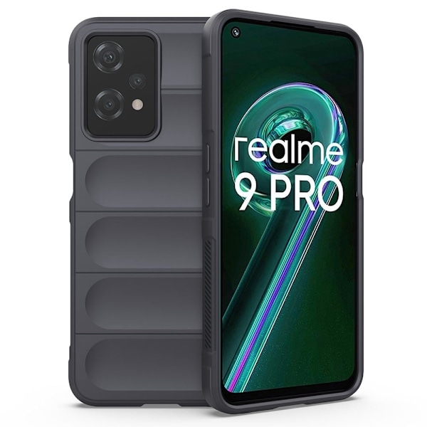 Mjukt greppformat Realme 9 Pro skal - Silver/Grå Silvergrå