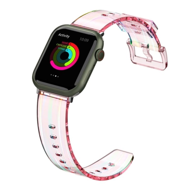 Apple Watch (45mm) flexible transparent watch strap - Transparen Pink