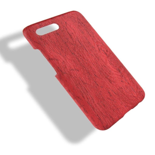 Huawei Honor 10 mobilskal plast syntetläder trätextur - Röd Röd