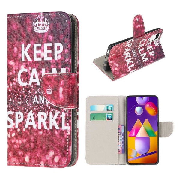 Wonderland Samsung Galaxy M31s flip kuoret - Lainaus Pysy Rauhallisena Ja Lainaus Pysy Rauhallisena Red