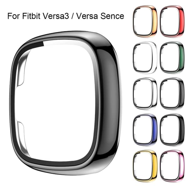 Fitbit Sense / Versa 3 galvanointi kansi karkaistua lasia - Harmaa Silver grey